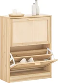 Szafki na buty - SoBuy FSR160-N Wywrotka na buty z 2 klapami Szafka na buty wąska Regał na buty z 4 półkami Regał na buty Komoda na buty Naturalna - miniaturka - grafika 1