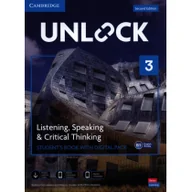Książki do nauki języka angielskiego - Unlock 3 Listening, Speaking and Critical Thinking Students Book with Digital Pack - miniaturka - grafika 1