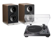 Zestawy stereo - Audio-Technica AT-LP120X (czarny) + Connex (orzech) - miniaturka - grafika 1