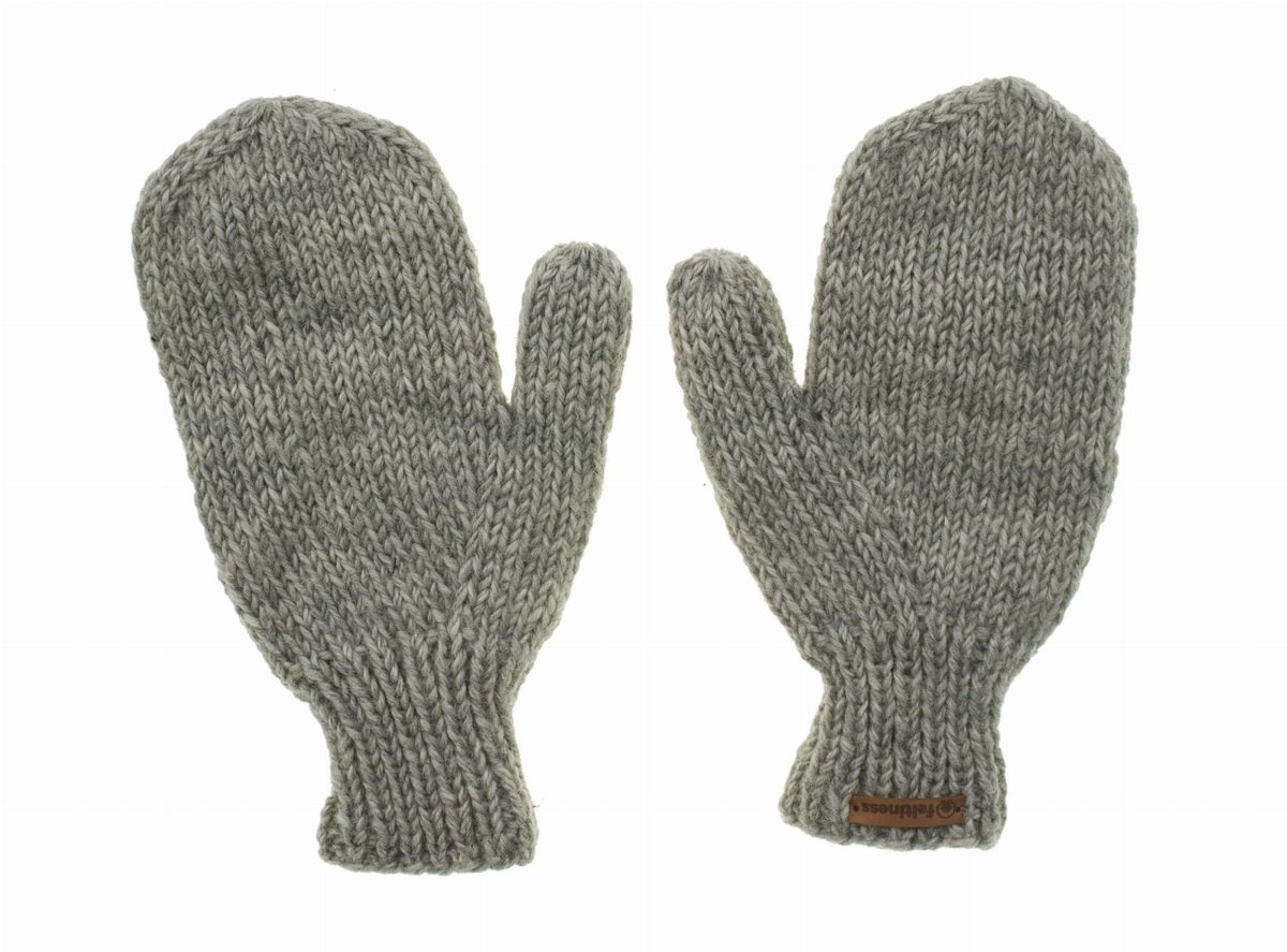 Feltiness, Rękawiczki wełniane jasny popiel, 100% wełna owcza