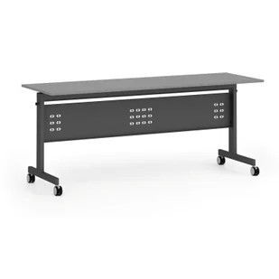 Mobilny stół PRIMO MOBI, 1800 x 600 mm, podstawa czarna, gratitowy - Biurka - miniaturka - grafika 1