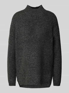 Sweter z dzianiny ze stójką i dodatkiem wełny - Swetry damskie - miniaturka - grafika 1
