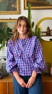 Bluzki damskie - Koszula Pogoda w kratkę kobalt - miniaturka - grafika 1