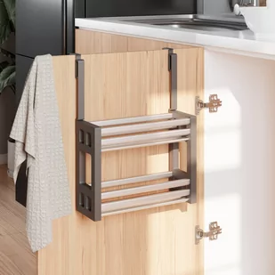 vidaXL Organizer pod zlewozmywak, 34x12x26 cm, aluminium - Pojemniki na przyprawy - miniaturka - grafika 1