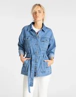 Kurtki damskie - Lee Belted Rider Jacket Damska Kurtka Jeansowa Light Drape L54Rrcnc-S - miniaturka - grafika 1
