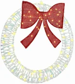 Ozdoby bożonarodzeniowe - vidaXL Wianek z 60 diodami LED Ciepła biel 75 cm PET - miniaturka - grafika 1