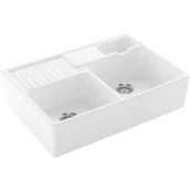 Zlewozmywaki - Villeroy & Boch (ceramiczny) modułowy Classicline dwukomorowy kuchenny 90 KM stone [Biały mat] (632391RW) - miniaturka - grafika 1