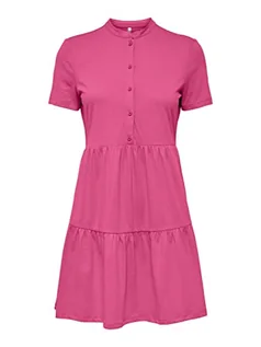 Sukienki - ONLY ONLMAY S/S Placket Dress Box JRS sukienka, Shocking Pink, rozmiar M, Shocking Pink, M - grafika 1