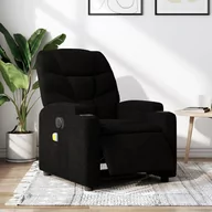 Fotele - vidaXL Rozkładany fotel masujący, elektryczny, czarny, tkanina - miniaturka - grafika 1