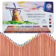 Szkolne artykuły papiernicze - Astra Kredki Ołówkowe Szkolne Z Drewna Cedrowego W Metalowym Pudełku 36 Kolorów - miniaturka - grafika 1