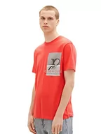 Koszulki męskie - TOM TAILOR Denim Koszulka męska 1036452, 11042 -Plain Red, XL, 11042 – Plain Red, XL - miniaturka - grafika 1