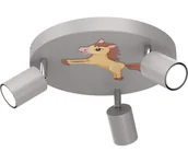 Wyposażenie pokoiku dziecięcego - Oświetlenie punktowe dziecięce FUN 3xGU10/8W/230V szary/konik - miniaturka - grafika 1