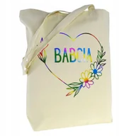 Torby i wózki na zakupy - TORBA bawełniana 220g z nadrukiem BABCIA torebka na Dzień Babci na prezent - miniaturka - grafika 1