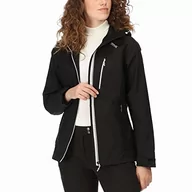 Kurtki damskie - Regatta Damska kurtka brzoskwiniowa, wodoszczelna powłoka, czarny (biały), L - miniaturka - grafika 1