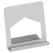 Podpórki do książek - Metalowy stojak segregator ekspozytor na winyle książki obrazy tablet telefon dokumenty srebrny - miniaturka - grafika 1