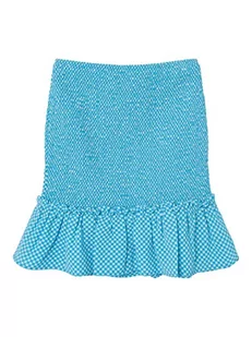 NAME IT Girl's NLFECKALI Skirt Rock, Swim Cap/Checks:Swim Cap/iced Aqua, 152, Czapka do pływania/Checks:czapka z daszkiem/Iced Aqua, 152 cm - Czapki dla dzieci - miniaturka - grafika 1