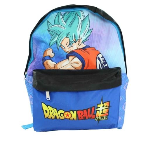 Plecak Dragon Ball Z 38x27x16, idealny do codziennych aktywności, dynamiczny i heroiczny design, Niebieski, Torba