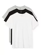 Koszulki męskie - Calvin Klein T-shirt męski, 3-pak, rozmiar S/S, Crew Neck, 3 szt., z okrągłym dekoltem, Czarny/biały/szary Heather, M - miniaturka - grafika 1