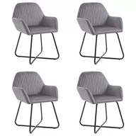 Krzesła - vidaXL Krzesła jadalniane, 4 szt., szare, aksamitne - miniaturka - grafika 1