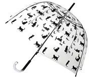 Parasole - Smartbulle parasol, długi, przezroczysty, w kształcie dzwonka, wytrzymały, automatyczny, średnica = 85 cm, parasol dla kobiet, motyw czarnego kota, Mehrfarbig (Katzenmotiv), jeden rozmiar - miniaturka - grafika 1