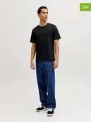 Koszulki męskie - Jack & Jones Koszulki (3 szt.) "Jjeorganic" w kolorze czarnym - miniaturka - grafika 1