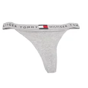 Majtki damskie - Tommy Hilfiger Stringi damskie z logo, szare (jasnoszary wrzos), L - miniaturka - grafika 1