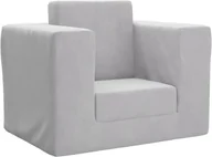 Zestawy mebli dla dzieci - vidaXL Kanapa dla dziecka, rozkładana, jasnoszara, miękki plusz - miniaturka - grafika 1