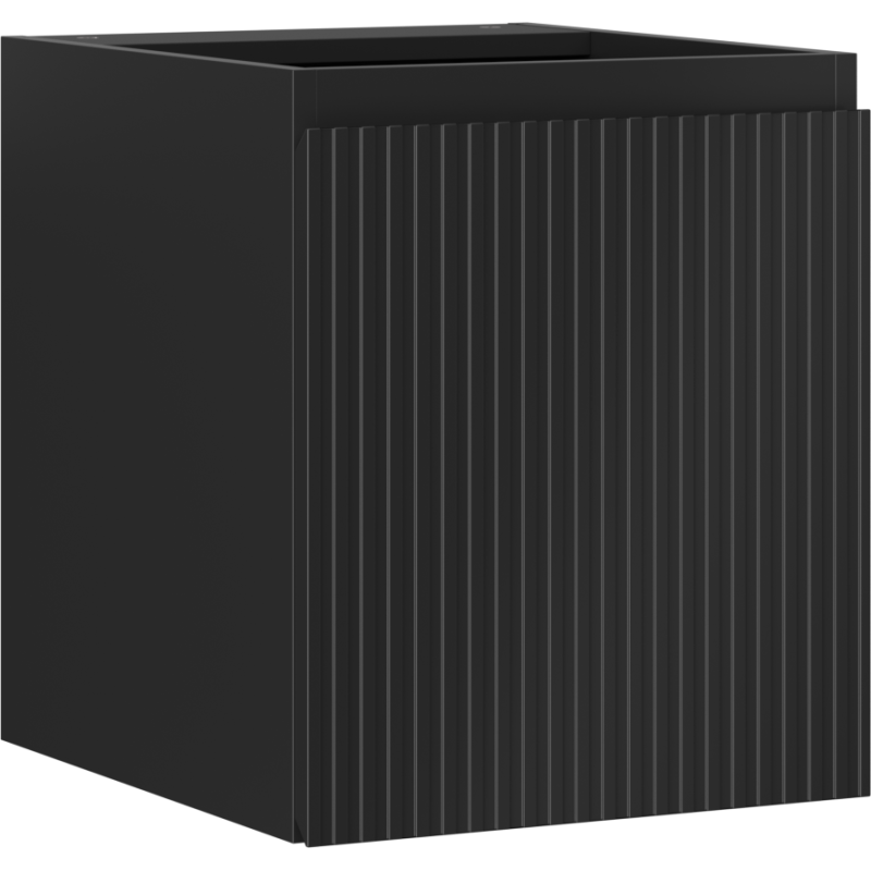 Mexen Rivel szafka łazienkowa podumywalkowa 40 cm, 1 drzwi, ryflowana, czarna mat - 91A21-04047-1-BF71