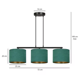 Emibig Hilde lampa wisząca 3-punktowa zielona 1051/3 1051/3 - Lampy sufitowe - miniaturka - grafika 5