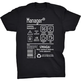 Manager Etykieta Koszulka Prezent Dla Managera - Koszulki męskie - miniaturka - grafika 1