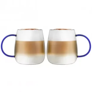 Vialli Design Komplet szklanek z niebieskim uchem Bolla 1135 2 x 400 ml - Szklanki - miniaturka - grafika 1