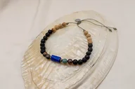 Bransolety męskie - Bransoletka Męska Lapis Lazuli Agat Jaspis - miniaturka - grafika 1