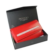 Portfele - Portfel Damski Skórzany Rovicky (PL) Średni Klamra Z Klapką Wewnątrz Skóra Naturalna CPR 047 CZERWONY 18,5 x 11 x 3,5 [cm] - miniaturka - grafika 1