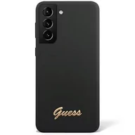 Etui i futerały do telefonów - Guess GUHCS23SSLSMK S23 S911 czarny/black hardcase Silicone Vintage Gold Logo - miniaturka - grafika 1