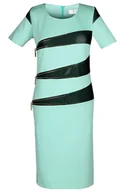 Sukienki - Sukienka FSU349 MIĘTOWY CZARNY - Fokus - miniaturka - grafika 1