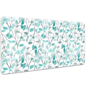 Podkładki na biurko - Ochronna mata na biurko Akwarela liście 100x50 cm, Dywanomat - miniaturka - grafika 1