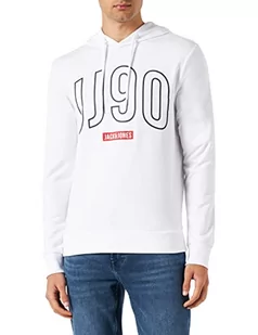 JACK & JONES Męska bluza JJCOLINN z kapturem, biała, S, biały, S - Bluzy męskie - miniaturka - grafika 1