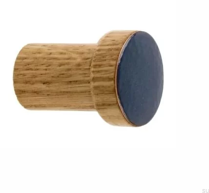 Wieszak ścienny Simple Drewniany Emaliowany Szaro-niebieski - Olej Bezbarwny Półmat
