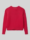 Swetry dla dziewczynek - Sweter z dzianiny o kroju regular fit z czystej bawełny - miniaturka - grafika 1