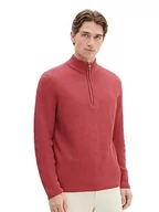 Swetry męskie - TOM TAILOR sweter męski, 32621 – Burned Bordeaux Red Melange, S - miniaturka - grafika 1