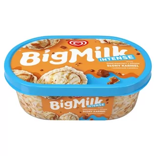 Big Milk Intense Lody smak śmietankowy z sosem słony karmel i kawałkami karmelu 900 ml - Lody i desery lodowe - miniaturka - grafika 1