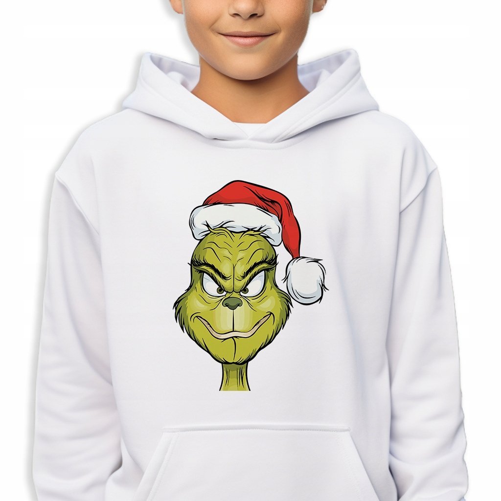 Bluza Dziecięca Biała Świąteczna GRINCH Prezent Święta Mikołajki - 164 cm
