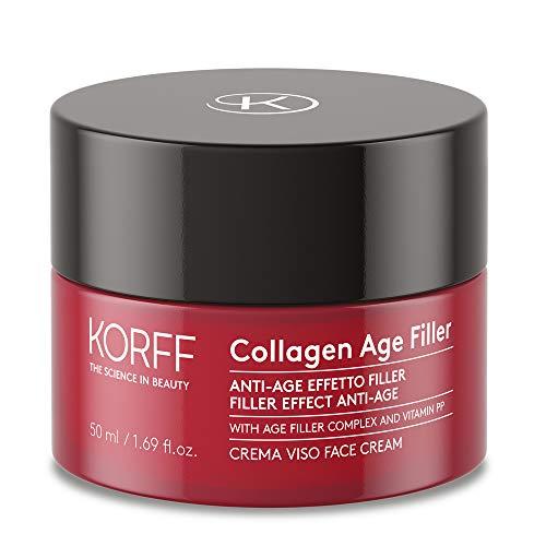 Korff Collagen Age Filler krem do twarzy, globalna formuła przeciwstarzeniowa z kompleksem wypełniającym wiek, kolagen morski, witamina PP, działanie przeciwzmarszczkowe, nawilżające, rozjaśniające,
