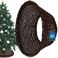Stojaki choinkowe - Spódnica choinkowa KOTARBAU® z wierzby Ø 60 cm, ciemnobrązowy stojak choinkowy z naturalnego rattanu, kosz na choinkę, pokrowiec na stojak choinkowy, dekoracyjna podstawa stojaka choinkowego - miniaturka - grafika 1