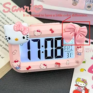 Zegary - TEMU Różowy Budzik Sanrio Hello Kitty z Dużym Wyświetlaczem - Urocza Anime Noctilucent Dekoracja Biurka, Idealna do Akademików i Sypialni, Uroczy - miniaturka - grafika 1