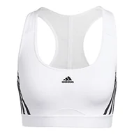 Biustonosze - adidas Damski biustonosz sportowy Pwr Ms 3s, biały/czarny, XS, biały i czarny, XS - miniaturka - grafika 1