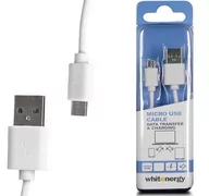 Kable USB - Whitenergy Kabel do przesyłu danych, wtyczka USB 2.0 na Kabel USB biały (09968) - miniaturka - grafika 1