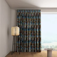 Zasłony - Zasłona na taśmie marszczącej 1 szt., abstrakcyjny niebiesko-pomarańczowy wzór, Intenso Premium - miniaturka - grafika 1