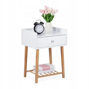 Szafka nocna z szufladą biała - Szafki nocne Szafka nocna z szufladą biała - Szafki nocne - miniaturka - grafika 1