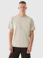 Koszulki męskie - T-shirt oversize z nadrukiem męski 4F 4FRSS24TTSHM2543-83S Brązowy Roz. M - miniaturka - grafika 1